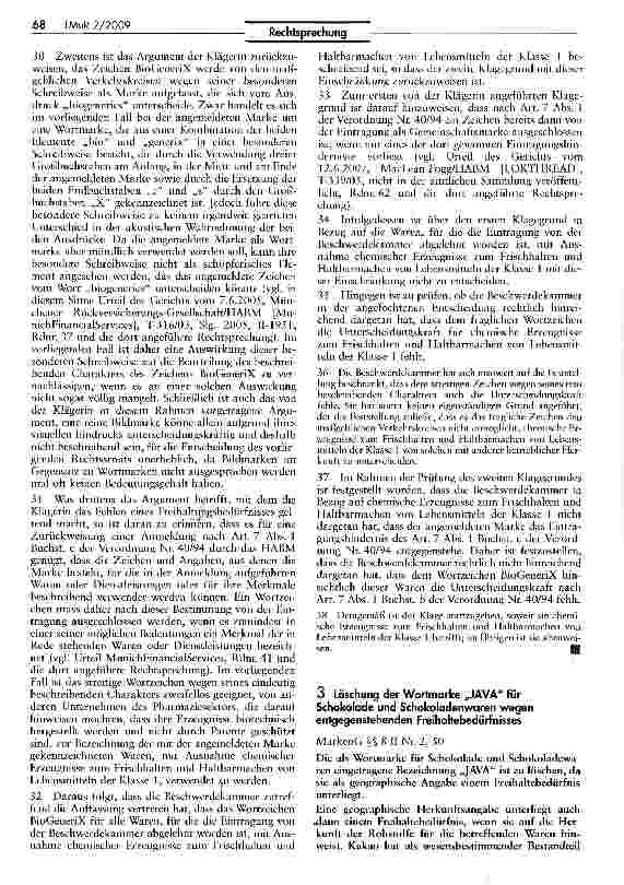 Vorschauseite 4: Eintragungsfähigkeit der Marke „BiogeneriX für chemische Erzeugnisse zum Frischhalten und Haltbarmachen von Lebensmitteln