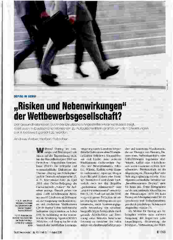 Vorschauseite 1: „Risiken und Nebenwirkungen der Wettbewerbsgesellschaft?