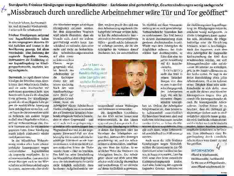 Vorschauseite 1: Missbrauch durch unredliche Arbeitnehmer wäre Tür und Tor geöffnet