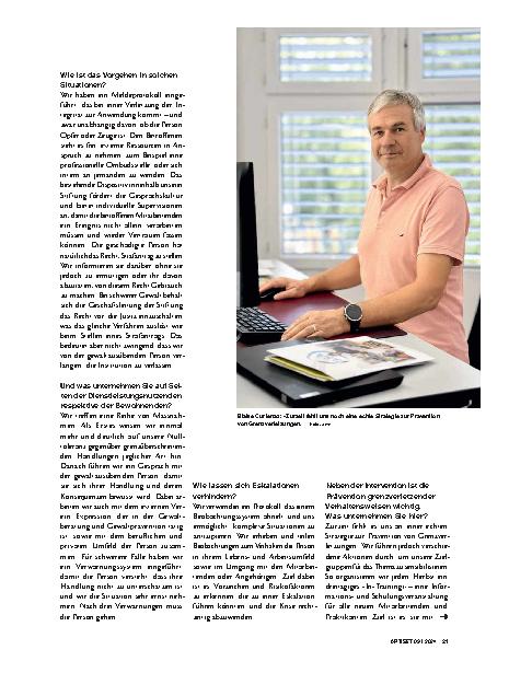 Vorschauseite 2: "Transparenz und Gesprächskultur stärken"