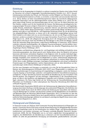 Vorschauseite 2: Der Auftrag von Community Nurses in Österreich . Qualitative Studie zur Perspektive der Berufsangehörigen