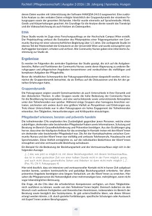 Vorschauseite 4: Der Auftrag von Community Nurses in Österreich . Qualitative Studie zur Perspektive der Berufsangehörigen