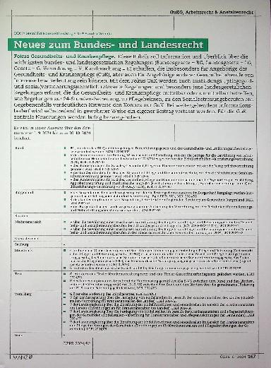 Vorschauseite 1: Neues zum Bundesund Landesrecht