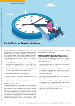 Vorschauseite 1: Das Wichtigste zur Teilzeitbeschäftigung