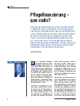 Vorschauseite 1: Pflegefinanzierung – quo vadis?