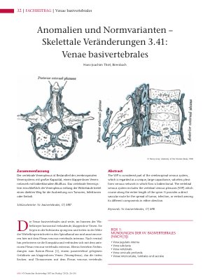 Vorschauseite 1: Anomalien und Normvarianten – Skelettale Veränderungen 3. 41: Venae basivertebrales