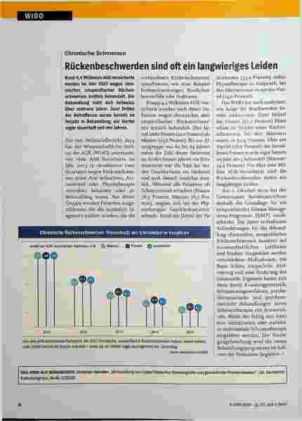 Vorschauseite 2: Arbeitsunfähigkeit. Rückenschmerzen verursachen die meisten Fehltage.
