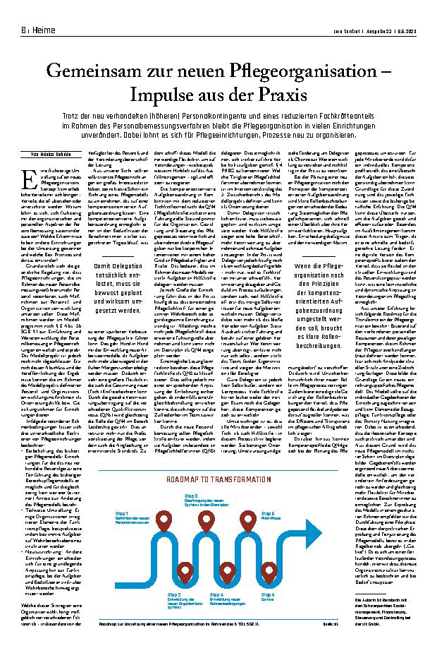 Vorschauseite 1: Gemeinsam zur neuen Pflegeorganisation – Impulse aus der Praxis
