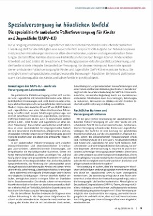 Vorschauseite 1: Speziatversorgung im häuslichen Umfeld Die spezialisierte ambulante PadiativversorgUHg für Kinder und Jugendliche (SAPV-KJ)