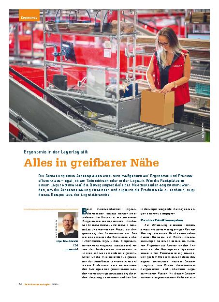 Vorschauseite 1: Ergonomie in der Lagerlogistik: Alles in greifbarer Nähe.