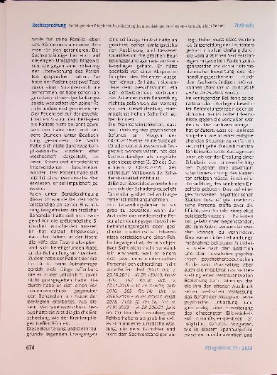 Vorschauseite 6: Zur Befugnis einer Pflegefachkraft zur Gestattung des unbeaufsichtigten Duschens eines suizidgefährdeten Patienten.