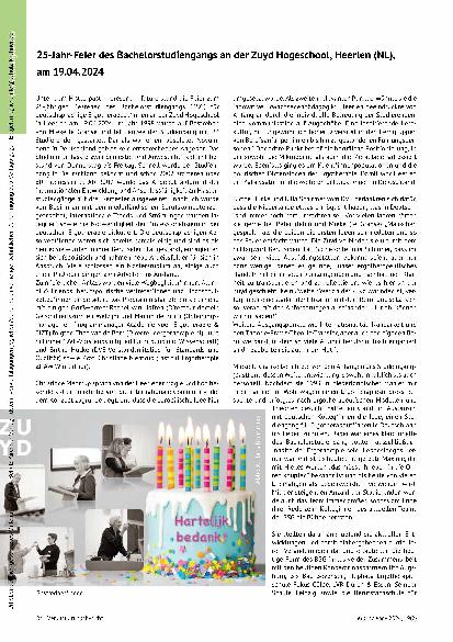 Vorschauseite 1: 25-Jahr-Feier des Bachelorstudiengangs an der Zuyd Hogeschool, Heerlen (NL), am 19.04.2024