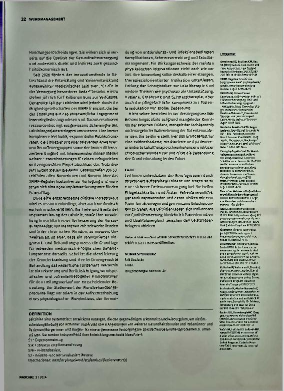 Vorschauseite 4: Evidenzbasierte Versorgung chronischer Wunden