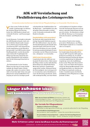 Vorschauseite 1: AOK will Vereinfachung und Flexibilisierung des Leistungsrechts