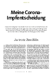 Vorschauseite 1: Meine Corona-Impfentscheidung. Ja trotz Zweifeln.