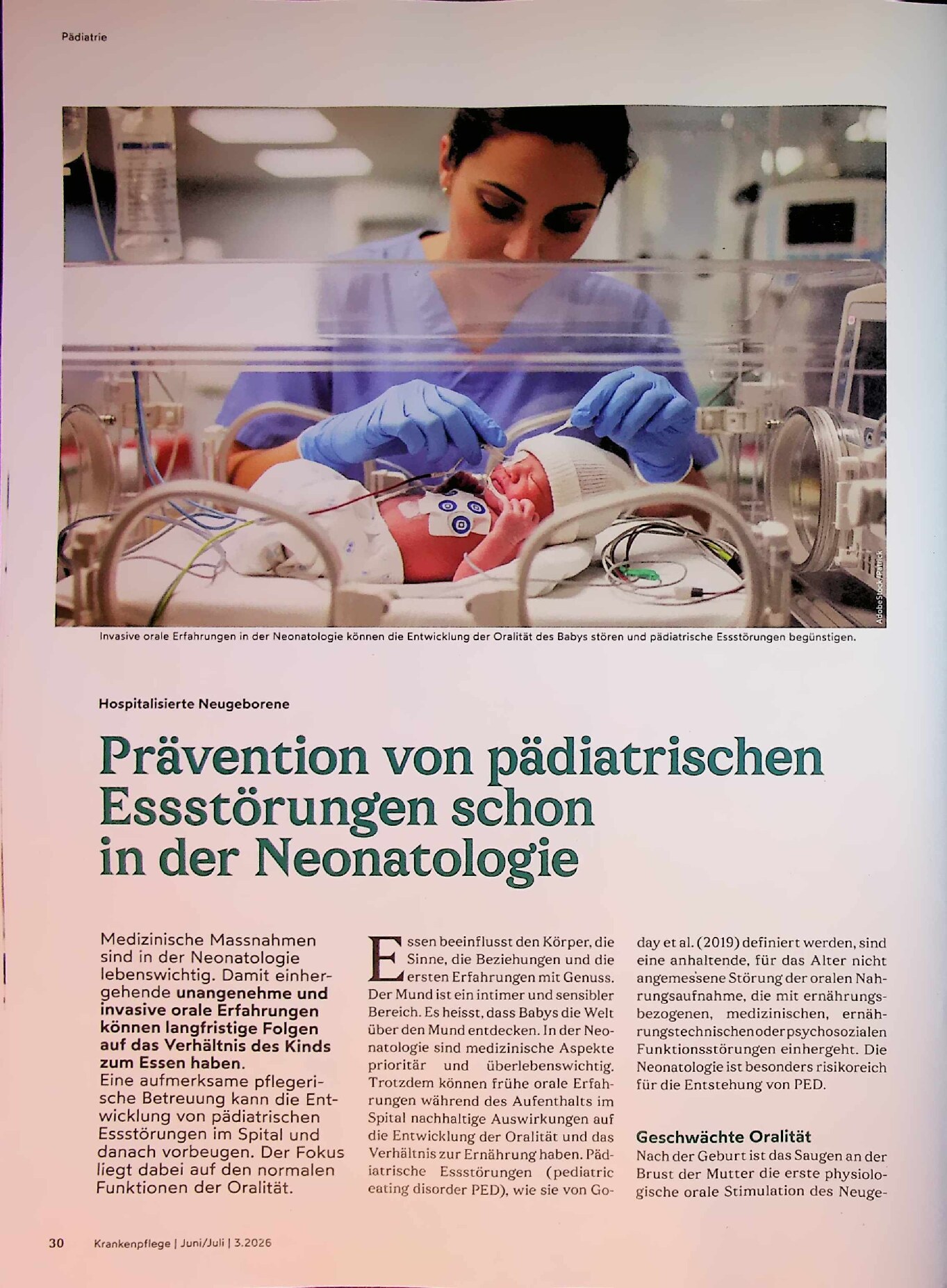 Vorschauseite 1: Prävention von pädiatrischen Essstörungen schon in der Neonatologie