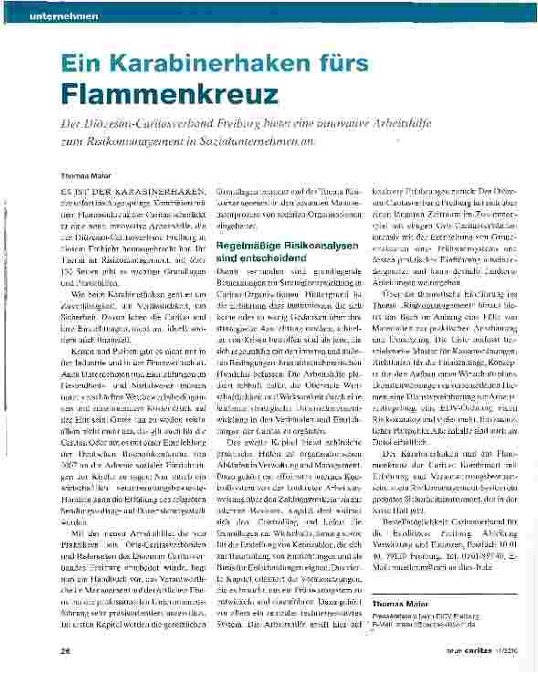 Vorschauseite 1: Ein Karabinerhaken fürs Flammenkreuz