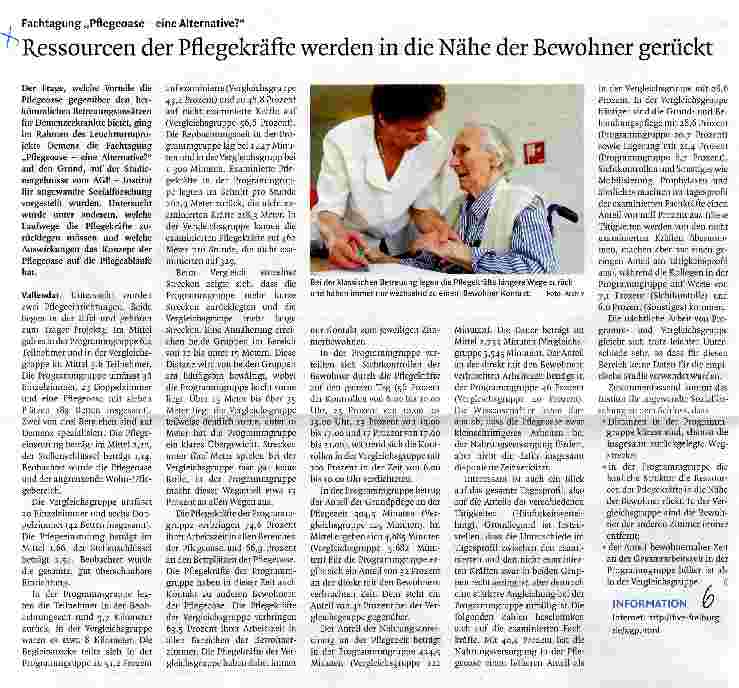 Vorschauseite 1: Ressourcen der Pflegekräfte werden in die Nähe der Bewohner gerückt