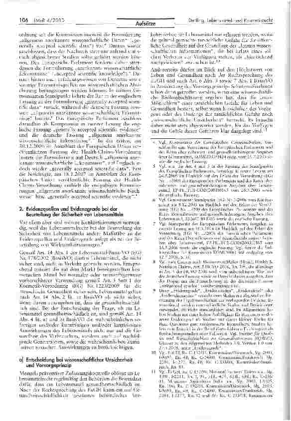 Vorschauseite 2: Wissenschaftlichkeit im Lebensmittelund Kosmetikrecht
