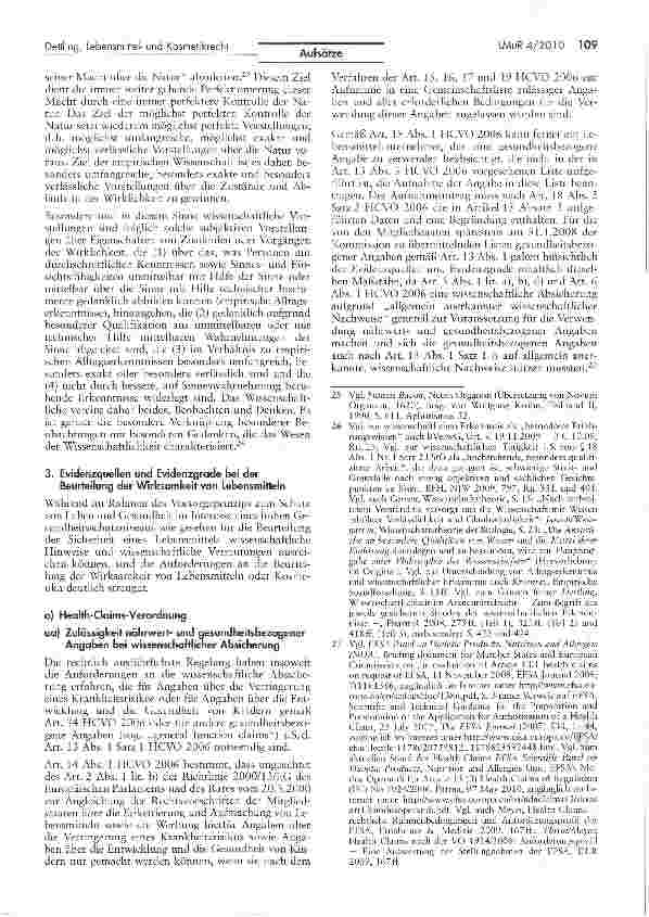 Vorschauseite 5: Wissenschaftlichkeit im Lebensmittelund Kosmetikrecht
