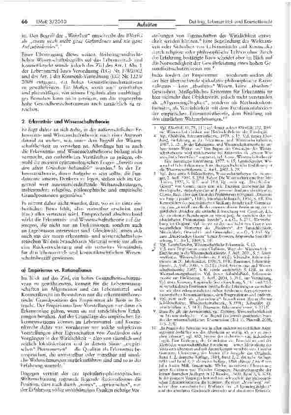 Vorschauseite 2: Wissenschaftlichkeit im Lebensmittelund Kosmetikrecht Empirismus, Induktivismus, Bayesianismus und Komplexitätstheorie als methodische Basis — (Teil 1