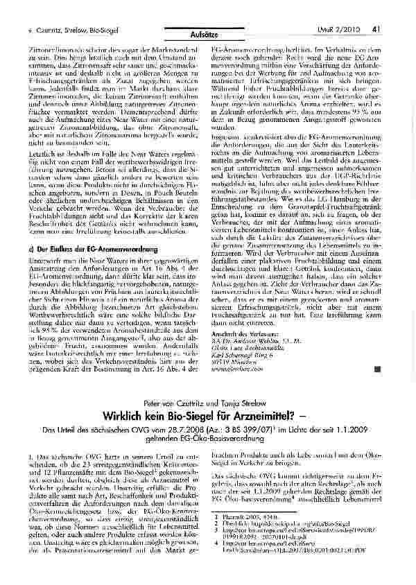 Vorschauseite 1: Wirklich kein Bio-Siegel für Arzneimittel?