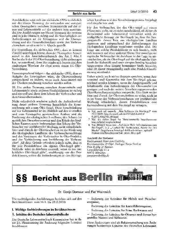 Vorschauseite 3: Wirklich kein Bio-Siegel für Arzneimittel?