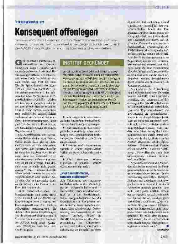 Vorschauseite 1: Konsequent offenlegen