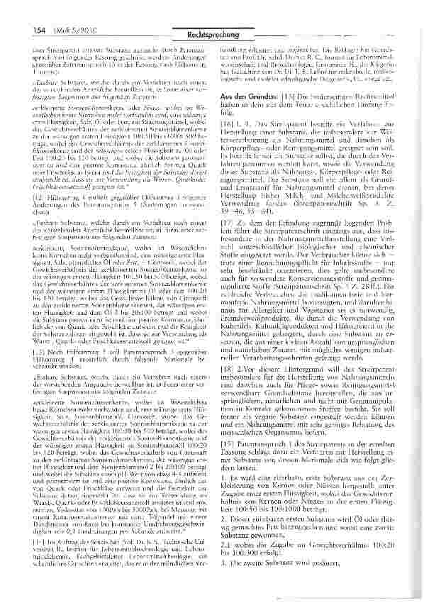 Vorschauseite 2: Patentfähigkeit eines Herstellungsverfahren einer Substanz als Nahrungs-, Körperpflegeund Reinigungsmittel