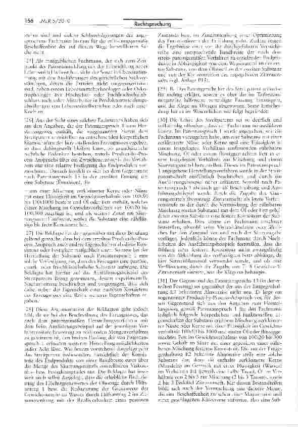 Vorschauseite 4: Patentfähigkeit eines Herstellungsverfahren einer Substanz als Nahrungs-, Körperpflegeund Reinigungsmittel