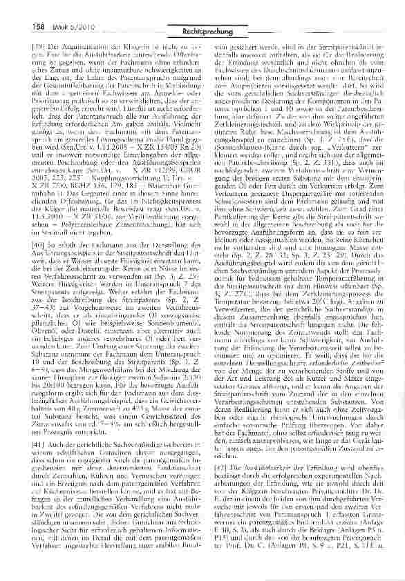 Vorschauseite 6: Patentfähigkeit eines Herstellungsverfahren einer Substanz als Nahrungs-, Körperpflegeund Reinigungsmittel