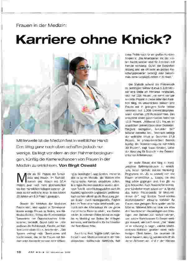 Vorschauseite 1: Karriere ohne Knick?