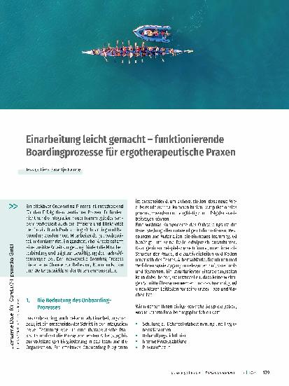 Vorschauseite 1: Einarbeitung leicht gemacht – funktionierende Boardingprozesse für ergotherapeutische Praxen