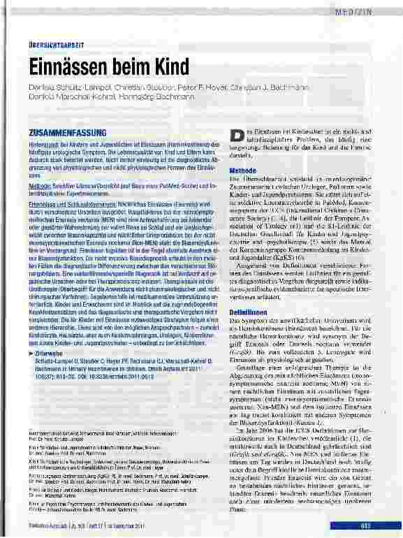 Vorschauseite 1: Einnässen beim Kind
