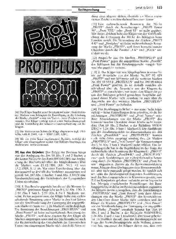 Vorschauseite 2: Vorabentscheidung zur Auslegung des Art. 10 Abs. 1 und 2 Buchst.a der Ersten Richtlinie des Rates 1989/104/EWG(PROTI)