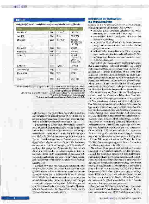 Vorschauseite 4: Unerwünschte Wachheit während der Narkose