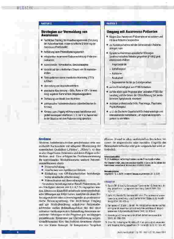 Vorschauseite 6: Unerwünschte Wachheit während der Narkose