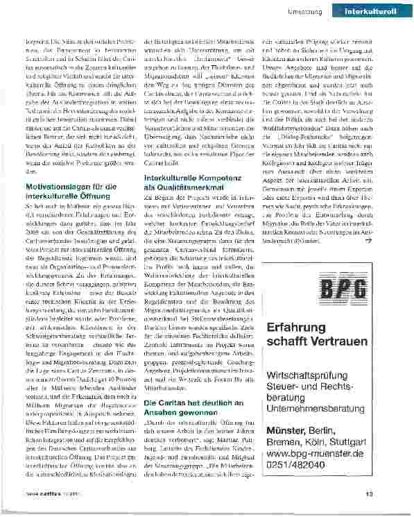 Vorschauseite 2: Interkulturelle Kompetenz als Markenzeichen der Caritas