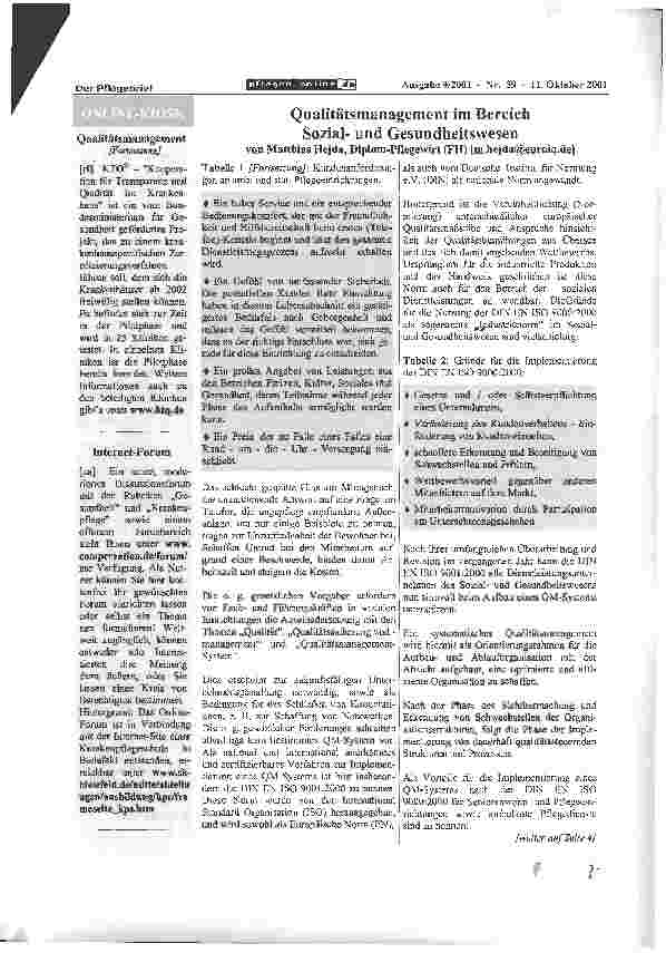 Vorschauseite 2: Qualitätsmanagement im Bereich Sozialund Gesundheitswesen