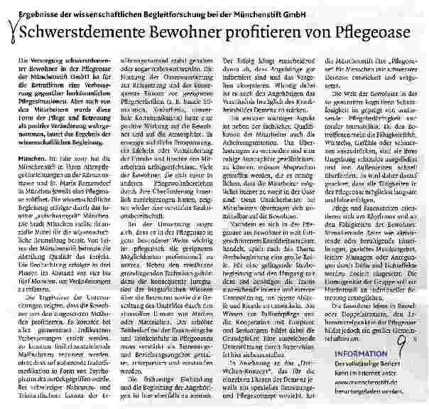 Vorschauseite 1: Bewohner profitieren von Pflegeoase