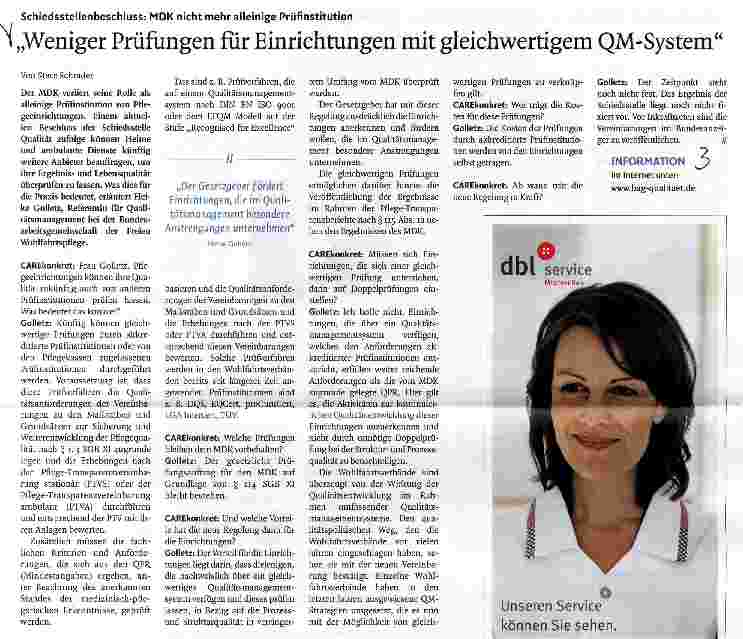 Vorschauseite 1: Weniger Prüfungen für Einrichtungen mit gleichwertigem QM-System