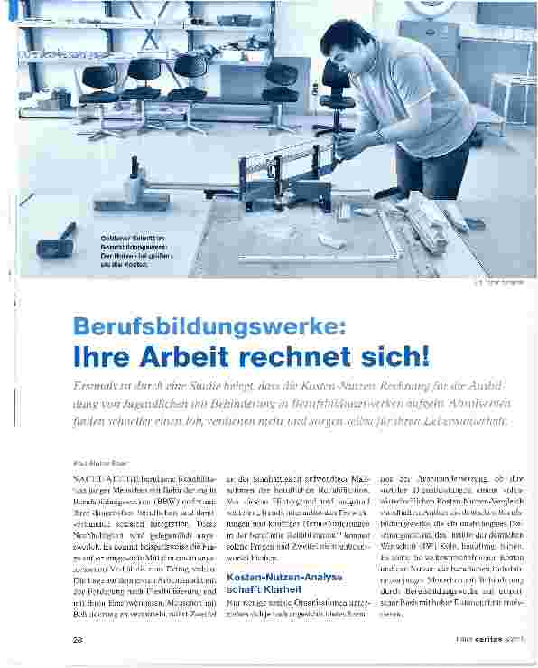 Vorschauseite 1: Berufsbildungswerke:Ihre Arbeit rechnet sich!