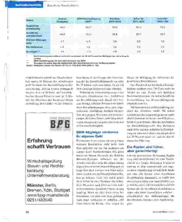 Vorschauseite 3: Berufsbildungswerke:Ihre Arbeit rechnet sich!