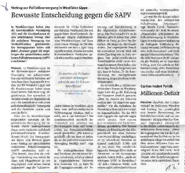 Vorschauseite 1: Bewusste Entscheidung gegen die SAPV