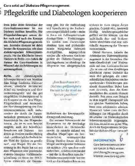 Vorschauseite 1: Pflegekräfte und Diabetologen kooperieren