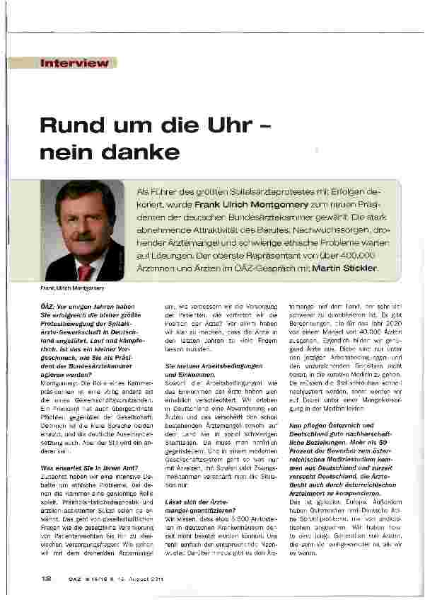 Vorschauseite 1: Rund um die Uhr -nein danke
