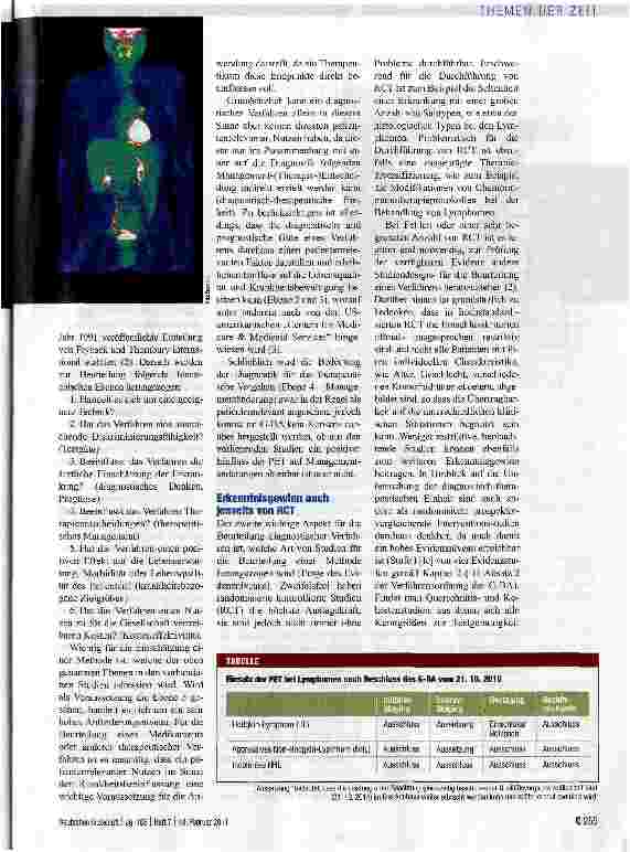 Vorschauseite 2: PET BEI MALIGNEN LYMPHOMENÜberhöhte Anforderungen an die Evidenz?