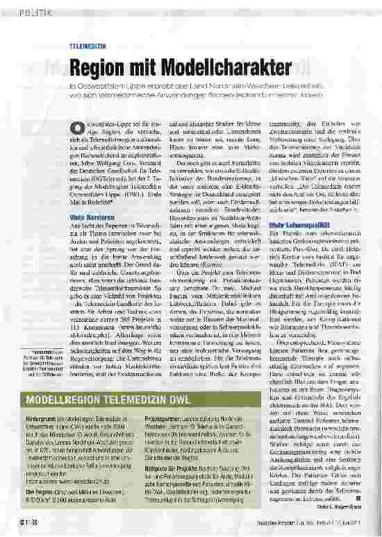Vorschauseite 1: Region mit Modellcharakter
