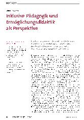 Vorschauseite 1: Inklusive Pädagogik und Ermöglichungsdidaktik als Perspektive