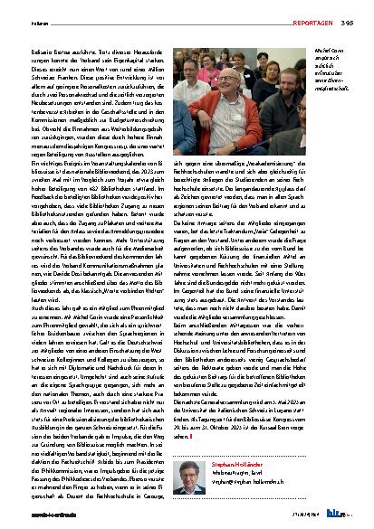 Vorschauseite 2: Wichtig für Bibliosuisse ist das persönliche Engagement.